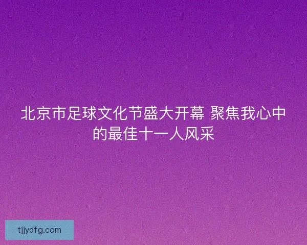 北京市足球文化节盛大开幕 聚焦我心中的最佳十一人风采